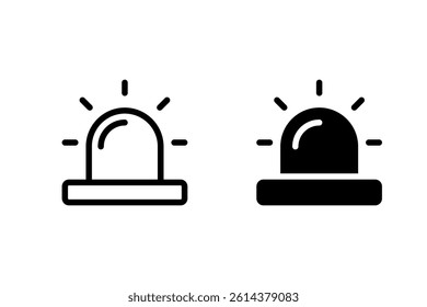 emergency siren icon. Suitable for emergency, safety, security, and warning themes. Clean, minimalist design, isolated on a transparent background