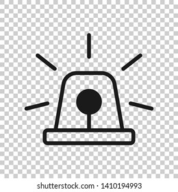 Emergency siren icon in transparent style. Police alarm vector illustration on isolated background. Medical alert business concept.