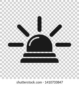 Emergency siren icon in transparent style. Police alarm vector illustration on isolated background. Medical alert business concept.
