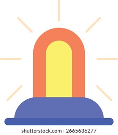 Emergency Siren Icon, Warning Light Illustration