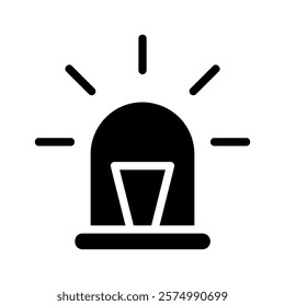Emergency siren light icon. Concept of alert, danger, and warning.
