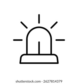 emergency siren light outline icon illustration