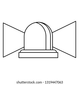 Emergency siren lights black and white