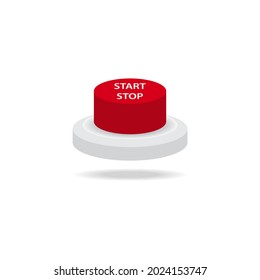 emergency siren push button vector illustration of police warning on white isolated background medical alert concept