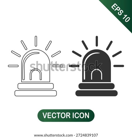 Emergency Siren Warning Light Icon Set
