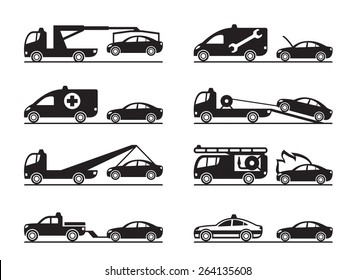 Emergency situations on road - vector illustration