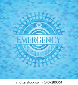 Emergency sky blue mosaic emblem