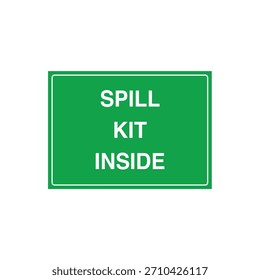 KIT DE DERRAME DE EMERGENCIA EN EL INTERIOR Marcador de Locación para suministros de contención de derrames de materiales peligrosos Plantilla de archivos de Vector