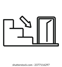 Emergency stairs exit icon outline vector. Alarm fire. Work security