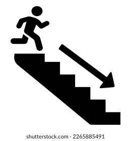 vector de icono de las escaleras de emergencia aislado en el fondo