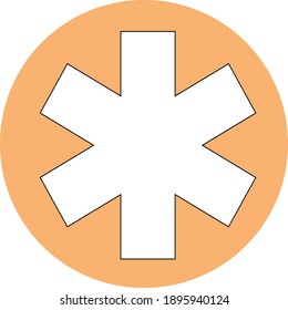 Emergency Star, Vektorsymbol auf pfirsichfarbenem Hintergrund. Symbol für die Emergency-Sterne-Seite für Ihr Website-Design-Logo, App, Benutzeroberfläche. Vektorgrafik, EPS10.