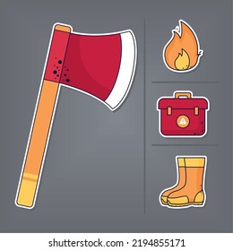 emergency sticker icons, vector style