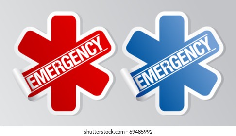 Emergency stickers set.