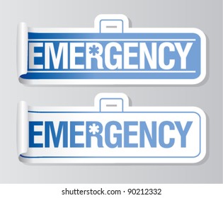 Emergency stickers set.