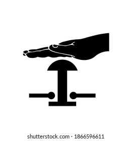 Icono negro de parada de emergencia, Ilustración vectorial, Aislar en etiqueta de fondo blanco. EPS10