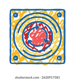 emergency stop button alert doodle icon sketch vector. emergency stop button alert sign. isolated symbol illustration