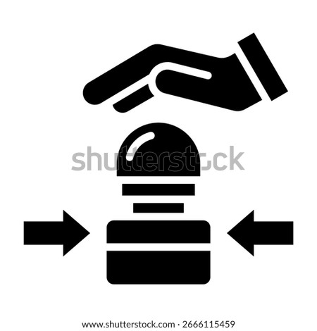 Emergency Stop Icon Glyph Style Vector Illustration
