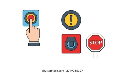 Vector de tono creativo dinámico Emergency Stop Line