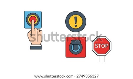 Emergency Stop Line dynamic creative tone vector