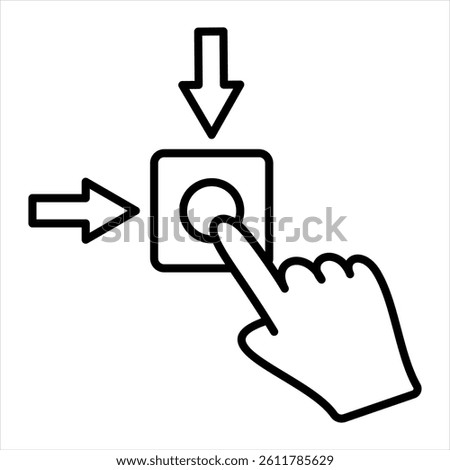 Emergency Stop  Line Icon Vector Illustration