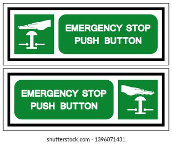 Emergency Stop Push Button Symbol Sign, Vector Illustration, Isolate On White Background Label .EPS10 