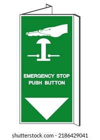 Emergency Stop Push Button Symbol Sign, Vector Illustration, Isolate On White Background Label .EPS10