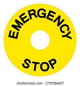 Signo de símbolo de parada de emergencia, Ilustración vectorial, Aislar en etiqueta de fondo blanco. EPS10 
