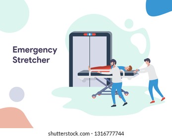 Emergency Stretcher illustration. Modern flat design style for website and mobile website.Vector illustration