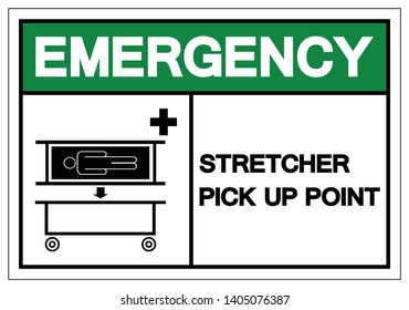 Emergency Stretcher Pick Up Point Symbol Sign, Vector Illustration, Isolate On White Background Label .EPS10