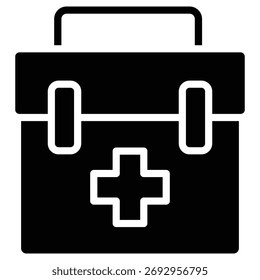 ícone web do kit de suprimentos de emergência em negrito