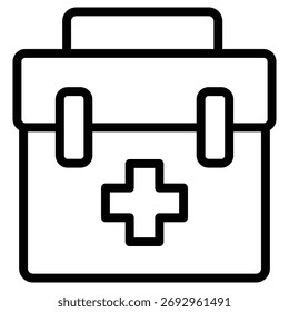 ícone web do kit de suprimentos de emergência no estilo de estrutura de tópicos