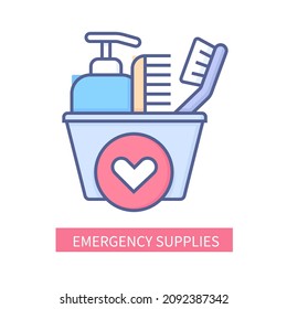 Emergency supplies - modern colored line design style icon