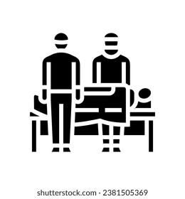 vector de icono de glifo de cirugía de emergencia. signo de cirugía de emergencia. ilustración de símbolo aislado
