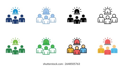 Notfall-Team-Symbole Set Vector Multiple Style Collection