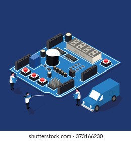 emergency technical assistance in vector format eps10