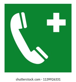 Emergency Telephone Green Symbol Sign, Vector Illustration, Isolate On White Background Icon. EPS10