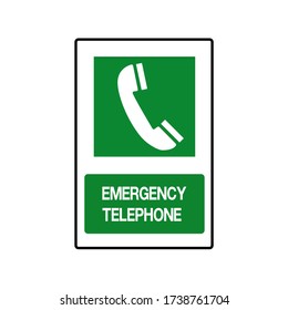 Emergency Telephone Green Symbol Sign, Vector Illustration, Isolate On White Background Icon. EPS10