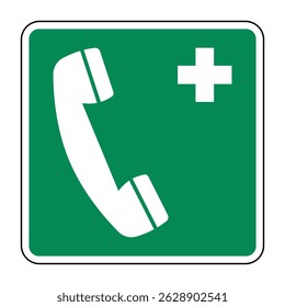 Emergency Telephone Sign Safe Condition – Quick Access to Emergency Services – High Quality Vectorial Graphic