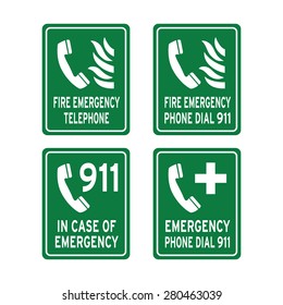 Emergency telephone sign vector set
