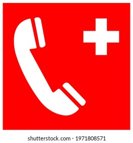 Emergency Telephone Symbol Sign, Vector Illustration, Isolated On White Background Label .EPS10