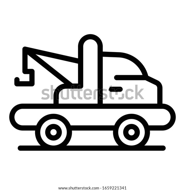 Emergency tow truck\
icon. Outline emergency tow truck vector icon for web design\
isolated on white\
background