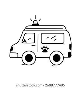 Emergency transport vehicle for pets needing urgent veterinary care