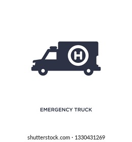 emergency truck icon. Simple element illustration from airport terminal concept. emergency truck editable symbol design on white background. Can be use for web and mobile.