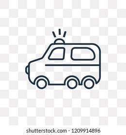 Emergency Truck vector outline icon isolated on transparent background, high quality linear Emergency Truck transparency concept can be used web and mobile