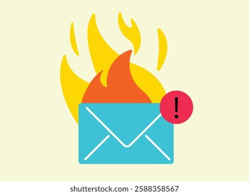 Emergency urgent message, hot mail illustration