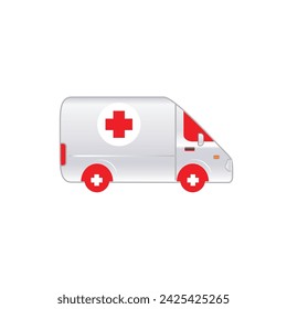 Icono de Emergencia Van Raster. El estilo es símbolo plano, color rojo, ángulos redondeados, fondo blanco.