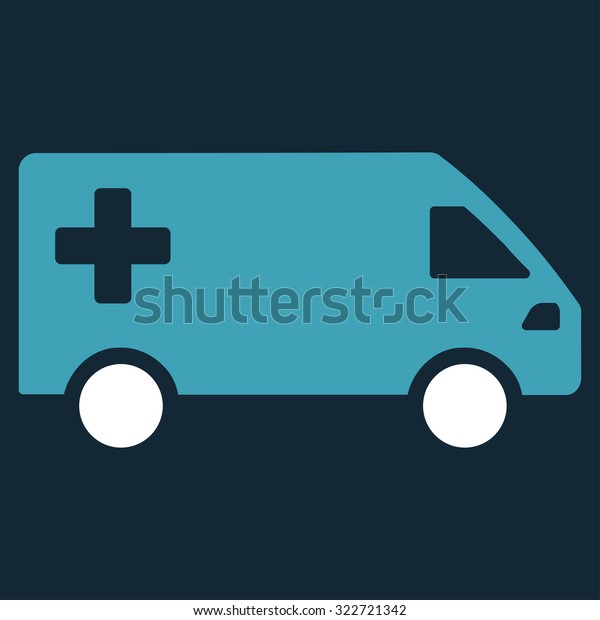 Emergency\
Van vector icon. Style is bicolor flat symbol, blue and white\
colors, rounded angles, dark blue\
background.