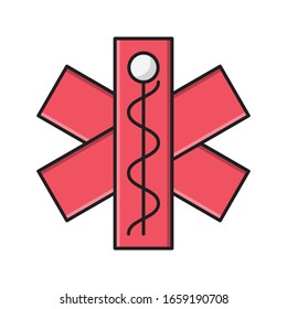 Notruf-Vektorillustration-Flachfarbsymbol 