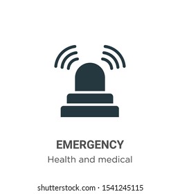 Emergency vector icon on white background. Flat vector emergency icon symbol sign from modern health and medical collection for mobile concept and web apps design.