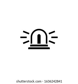 Emergency vector icon, siren icon in black flat shape design isolated on white background, Vector icon eps 10